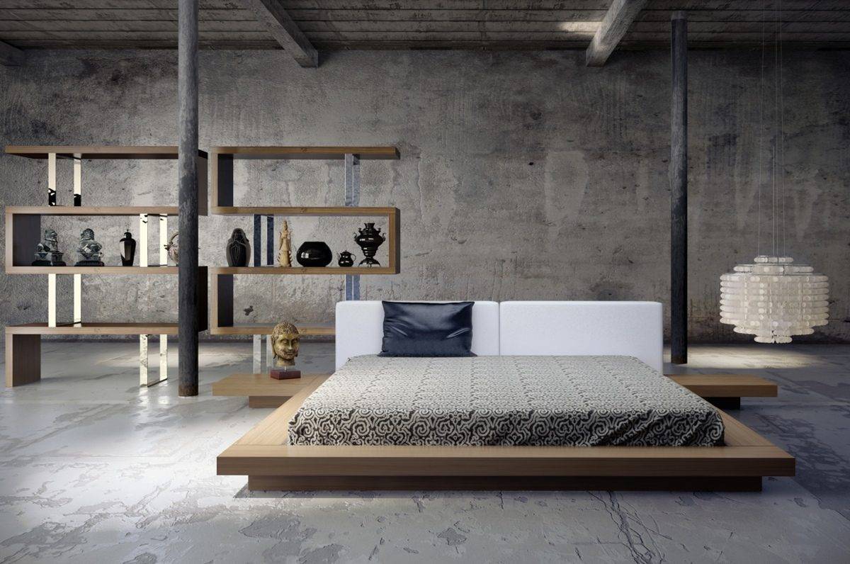 low-bed-platform-with-side-tables