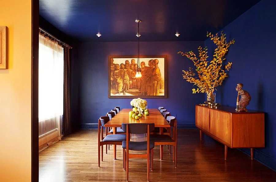 Cách phối màu xanh dương trong nội thất phòng ăn 5